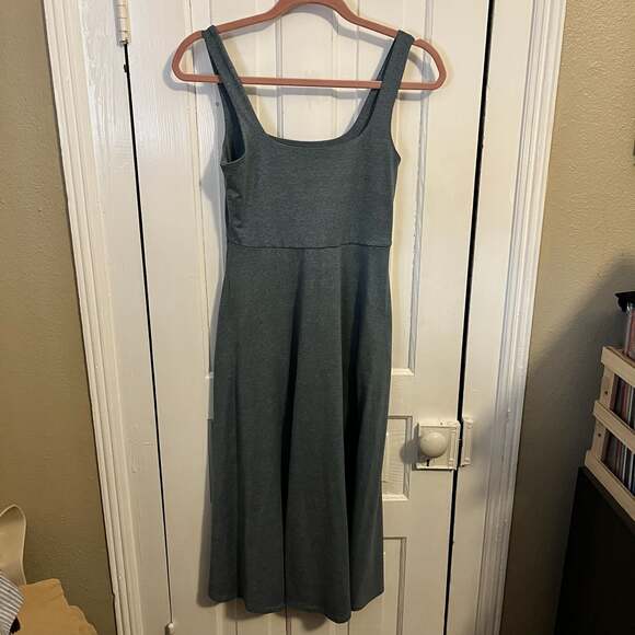 Quince Flowknit Breeze Fit & Flare Dress Heather Sky Blue Midi Casual Small - Picture 2 of 12